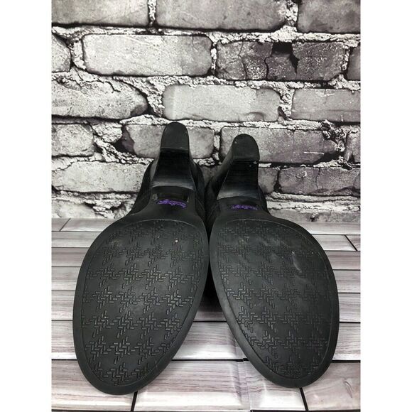 Indigo Clarks Black Suede Leather Ankle Stacked Heel Booties Sz Women 8M US/39EU - Picture 13 of 16